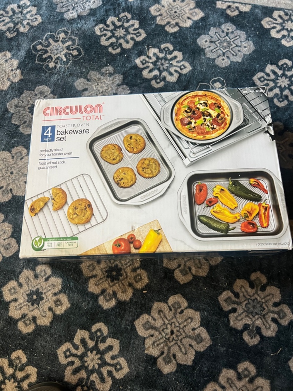 Circulon Total 4-Piece Toaster Oven Bakeware Set - Gray